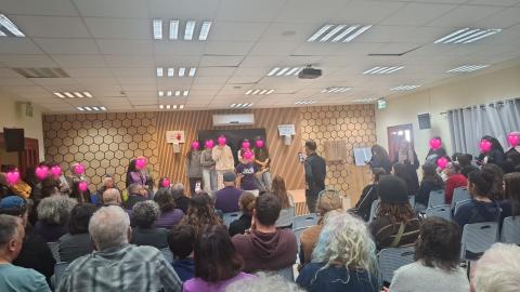 משלחת של חניכים ומחנכים לביה״ס בסחנין